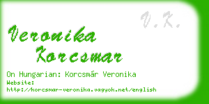 veronika korcsmar business card